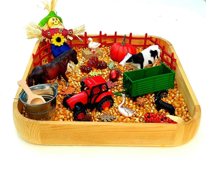 Fall Sensory Bin, Farm Sensory Bin, Toddler Sensory Activity, Preschool Classroom Favors, Thanksgiving Gifts for Kids, Montessori Toy