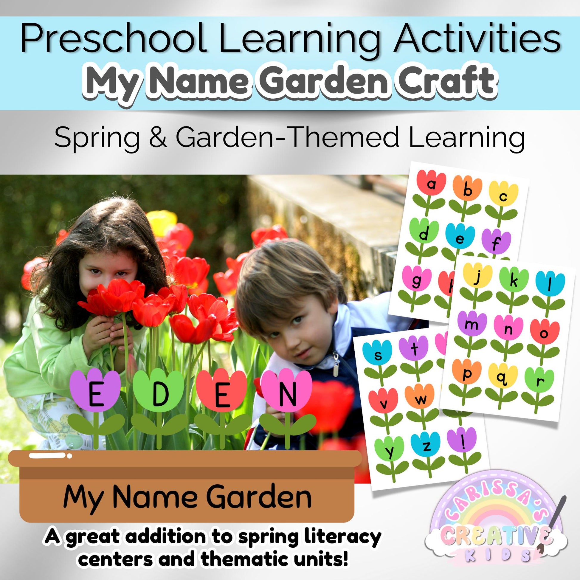 Spring Preschool Name Tracing Activity | Craft Kit For Kids | Homeschool Worksheet Printable | Toddler Busy Book | Sunday School Craft Idea