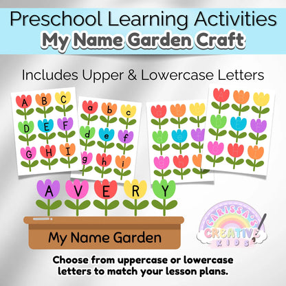 Spring Preschool Name Tracing Activity | Craft Kit For Kids | Homeschool Worksheet Printable | Toddler Busy Book | Sunday School Craft Idea