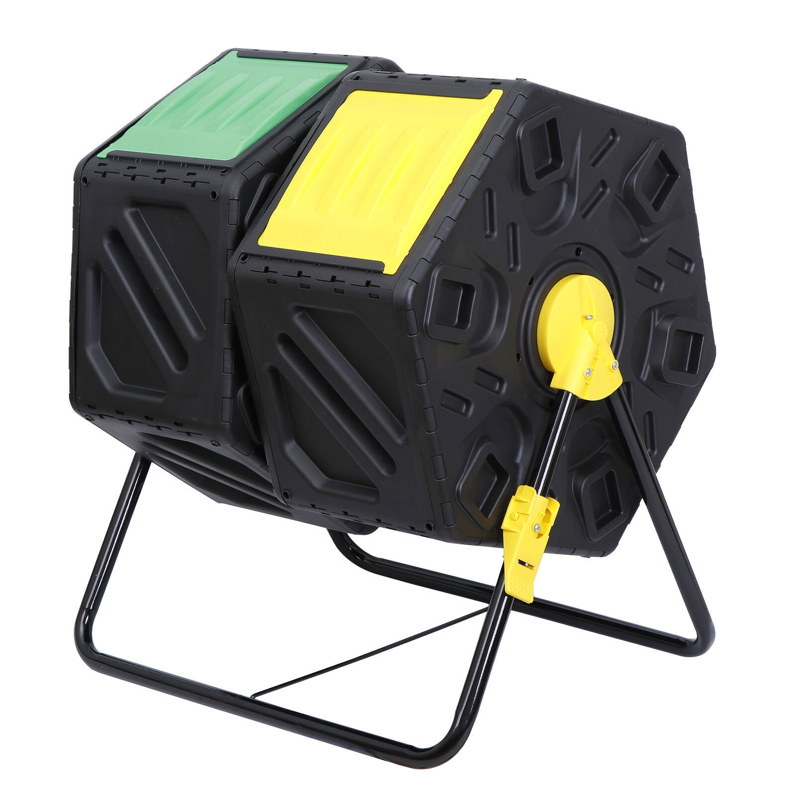 Compost Tumbler Bin 37Gal Outdoor Composter Fast Create Fertile 360°Dual Chamber