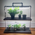 LED Grow Light Plant Stand with two Shelves & Two 10 W Full-Spectrum Light Bars for Seed Starting