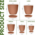 - Plastic Terracotta Pots with Drainage - 7/6.6/6/5.3/4.8 Inches Flower Pots for Indoor Planter - Pack of 5 Plastic Planters, Cactus, Succulents Pot