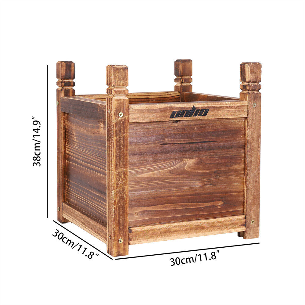 Heavy Wooden Planter Trough Planting Box Raised Garden Bed Plant Pot In/Outdoor