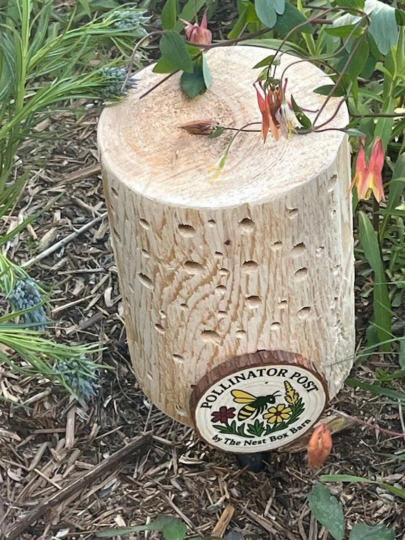 Solitary Bee Hotel – Unique Post Design | Handmade Bee House for Pollinators