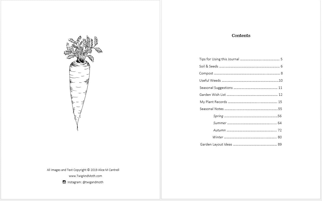 DIGITAL PDF Version - Garden Journal for Kids - 8.5 x 11 and A4 Size Formats
