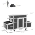 PawHut Wooden Chicken Coop with Nesting Box for 6 Chickens, Dark Gray