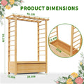SLSY Raised Garden Bed with Trellis Wood Planter Box w/Hanging Roof Side Trellis