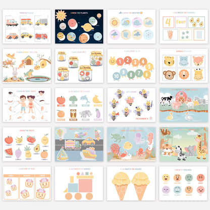 Toddler Busy Book Preschool Learning Binder For Toddler Quiet Book For Kids Homeschool Resources Busy Binder Montessori Activity PRINTABLE