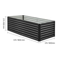 Uimoso Metal Raised Garden Bed Galvanized Planter Box 6x3x2 ft Gray for Outdoors