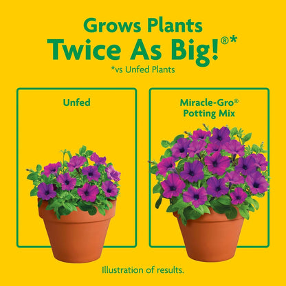 Potting Mix, For Container Plants, Flowers, Vegetables, Annuals, Perennials, Shrubs, Feeds for up to 6 Months, 16. qt., 2-Pack
