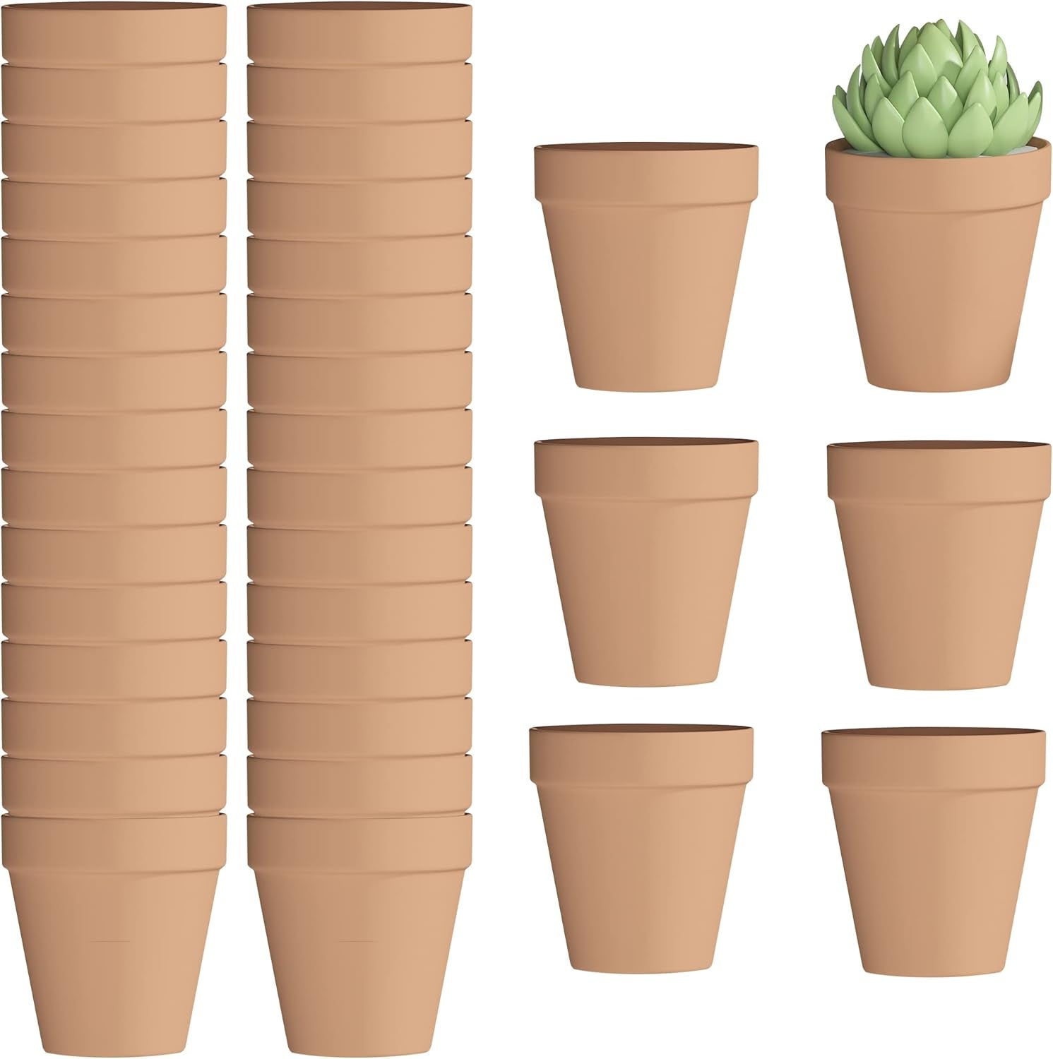 36 Pcs Small Mini Clay Pots 2.1'' Terracotta Pot Clay Ceramic Pottery Planter Cactus Flower Pots Succulent Nursery Pots- Great for Window Boxes, Cactus, Plants, Crafts, Wedding Favors