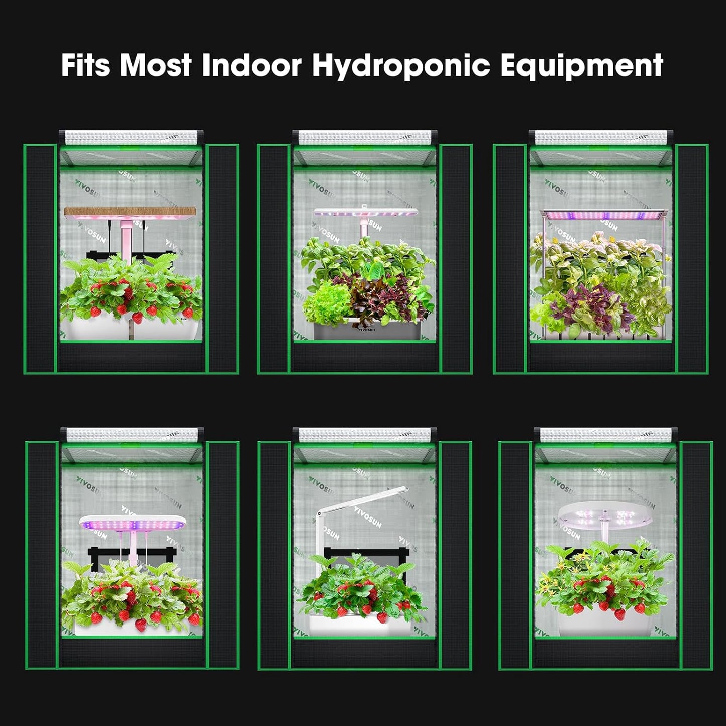 Small Grow Tent for Aerogarden, Hydroponics Growing System, 20”X14”X21” Highly Reflective Mylar Indoor Grow Tent with Sealed Bottom Design, Ventilation Window and Cable Hole Port