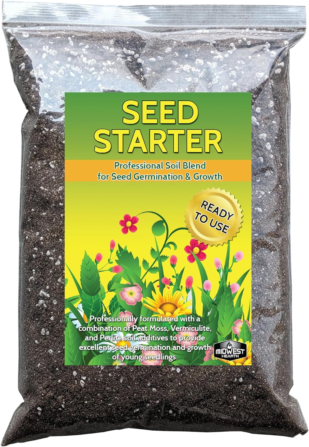 Premium Seed Starter Potting Soil Mix for Optimal Germination & Growth - 4 Dry Quarts - Made in USA