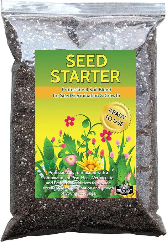 Premium Seed Starter Potting Soil Mix for Optimal Germination & Growth - 4 Dry Quarts - Made in USA