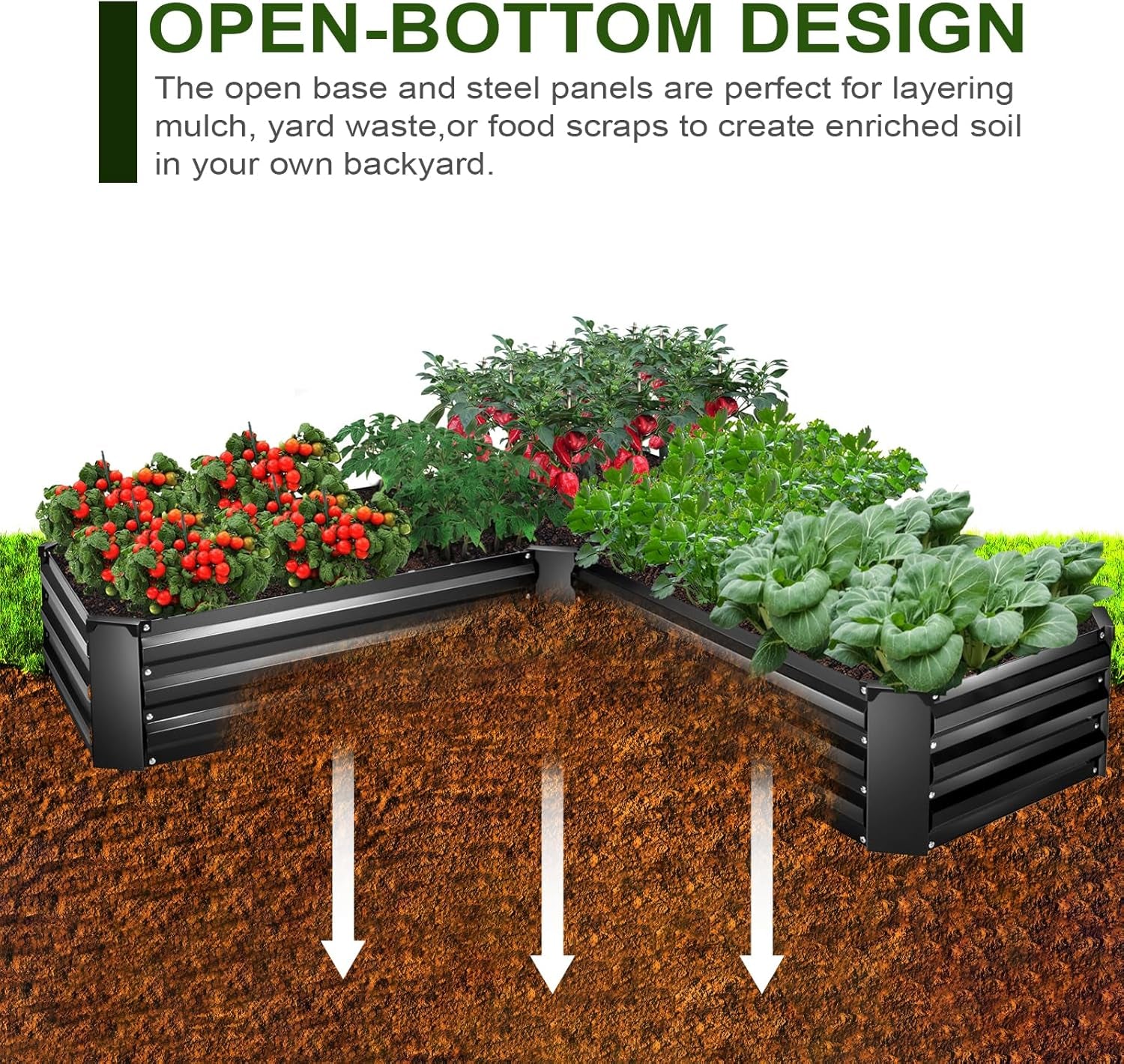 Raised Bed Garden Bed Kit, 5x5x1ft Galvanized Planter Tall Raised Garden Boxes Outdoor, Large Metal Raised Garden Beds for Vegetables, Flowers, Herbs