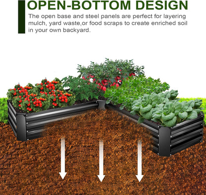Raised Bed Garden Bed Kit, 5x5x1ft Galvanized Planter Tall Raised Garden Boxes Outdoor, Large Metal Raised Garden Beds for Vegetables, Flowers, Herbs