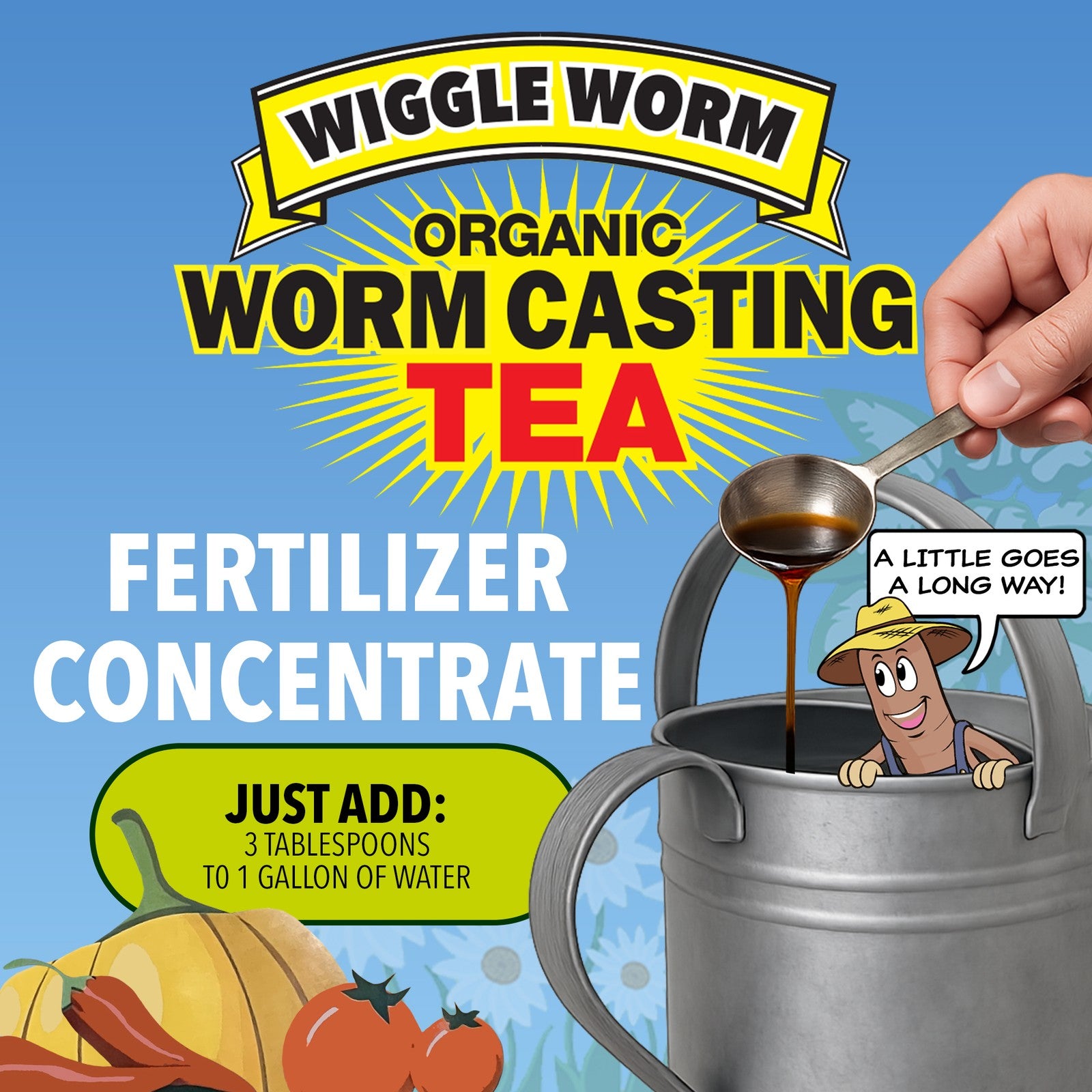 Wiggle Worm Pure Worm Castings Tea Organic Liquid Fertilizer Concentrate, 1 Gal