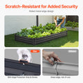 Metal Raised Garden Bed 8x4x1 ft Outdoor Galvanized Planter Box Dark Gray