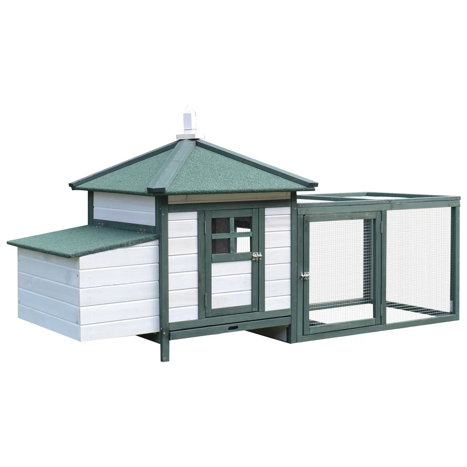 Chicken Coop Hen House /w Cottage Style, Green