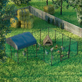 Heavy Duty Metal Chicken Coop Outdoor Metal Walk-in Hen House w Waterproof Cover
