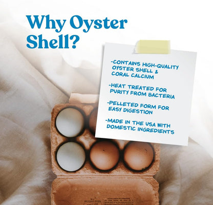 Crushed Oyster Shell for Chickens – Calcium Supplement for Laying Hens to Support Strong Eggshells – Natural Poultry Mineral Feed for Backyard Chickens – 5 lb Bag