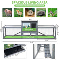COZIWOW 94'' Large Wooden Rabbit Hutch with Pull Guinea Pig House Chincken Coop