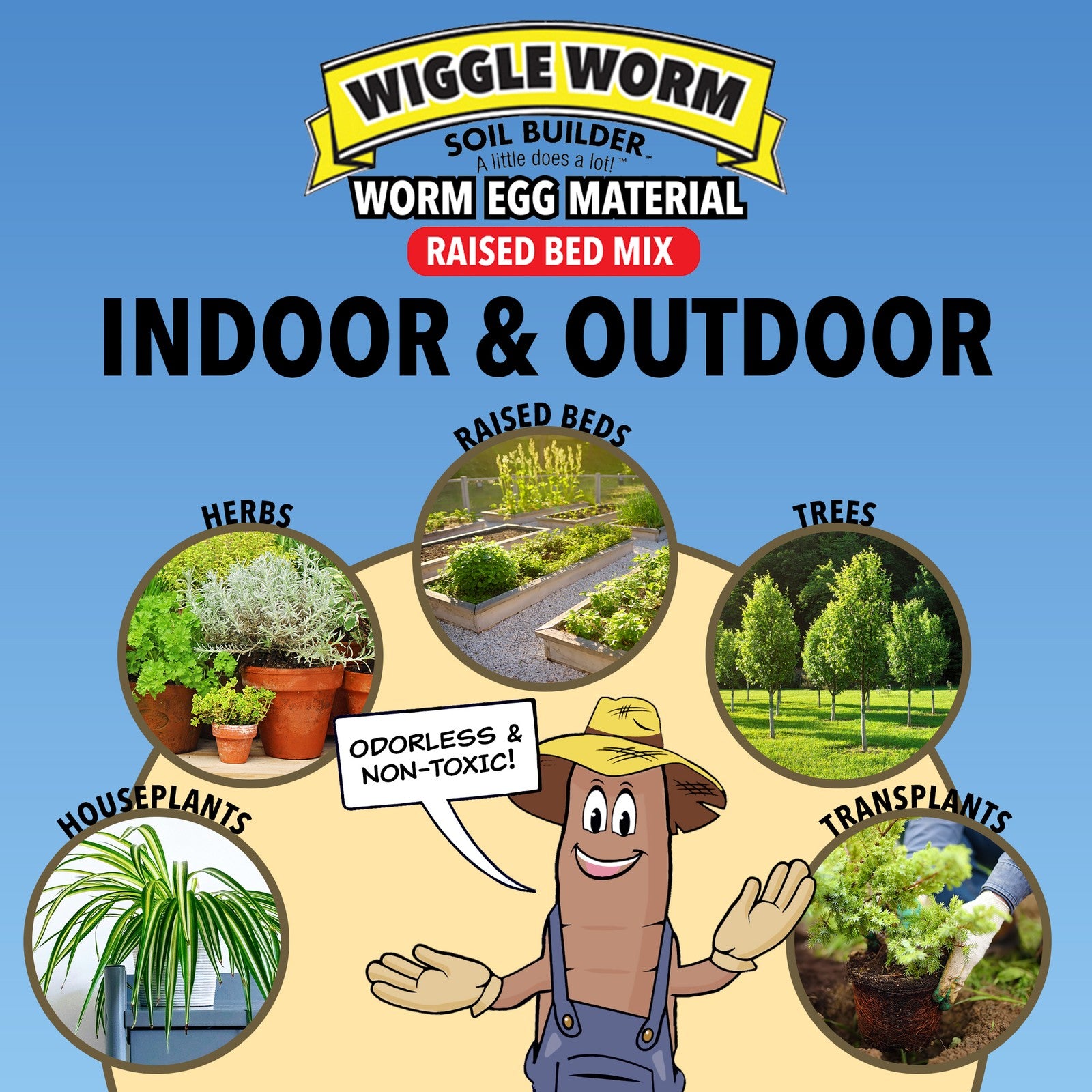 Wiggle Worm Raised Bed Mix with Worm Egg Material and Worm Castings, 40lbs