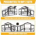 PetsCosset Chicken Coop Outdoor Wooden Backyard 2-Story Hen House Chicken Run