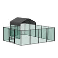 Heavy Duty Metal Chicken Coop Outdoor Metal Walk-in Hen House w Waterproof Cover