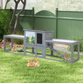COZIWOW 94'' Large Wooden Rabbit Hutch with Pull Guinea Pig House Chincken Coop