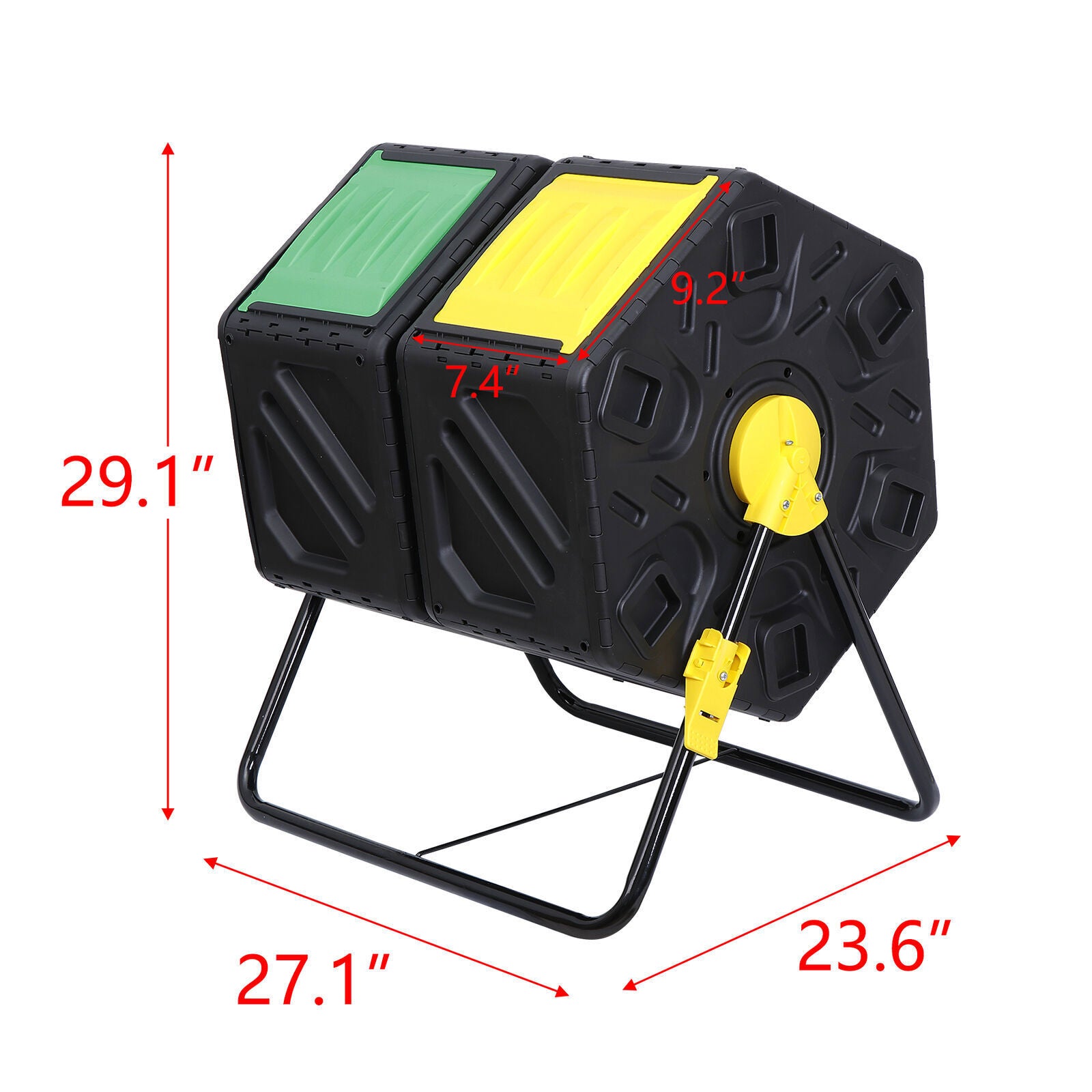 Compost Tumbler Bin 37Gal Outdoor Composter Fast Create Fertile 360°Dual Chamber
