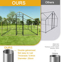Large Walk-in Metal Chicken Coop Poultry Cage Hen House w/Cover 6.6x9.8x6.6ft