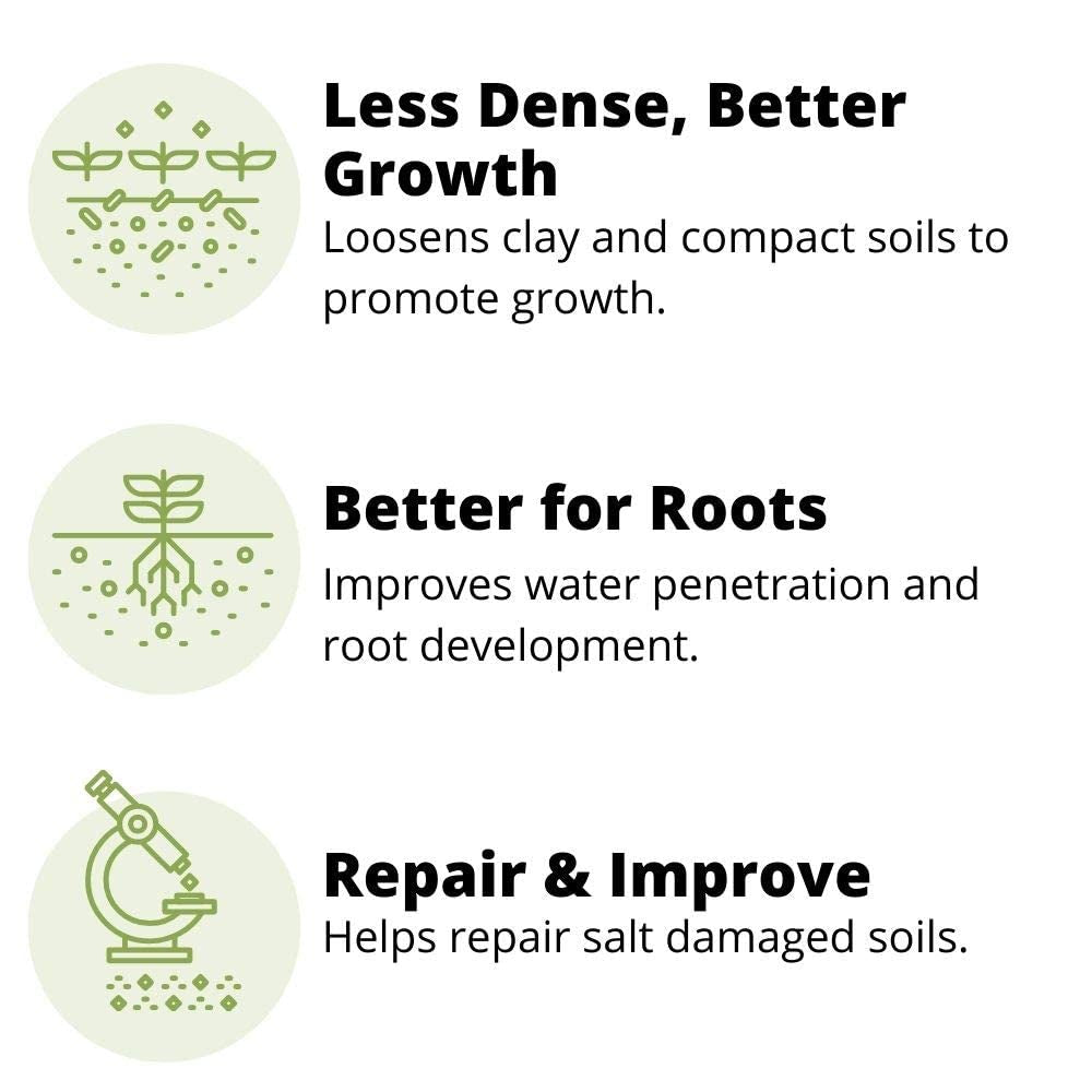 Fast Acting Gypsum—5 lb— Soil Conditioner Adds Calcium, Repairs Salt Damage & Root Growth with Nutri-Bond Runoff Reduction Technology