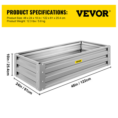 VEVOR Galvanized Raised Garden Bed Planter Box for Plant Flower Vegetable