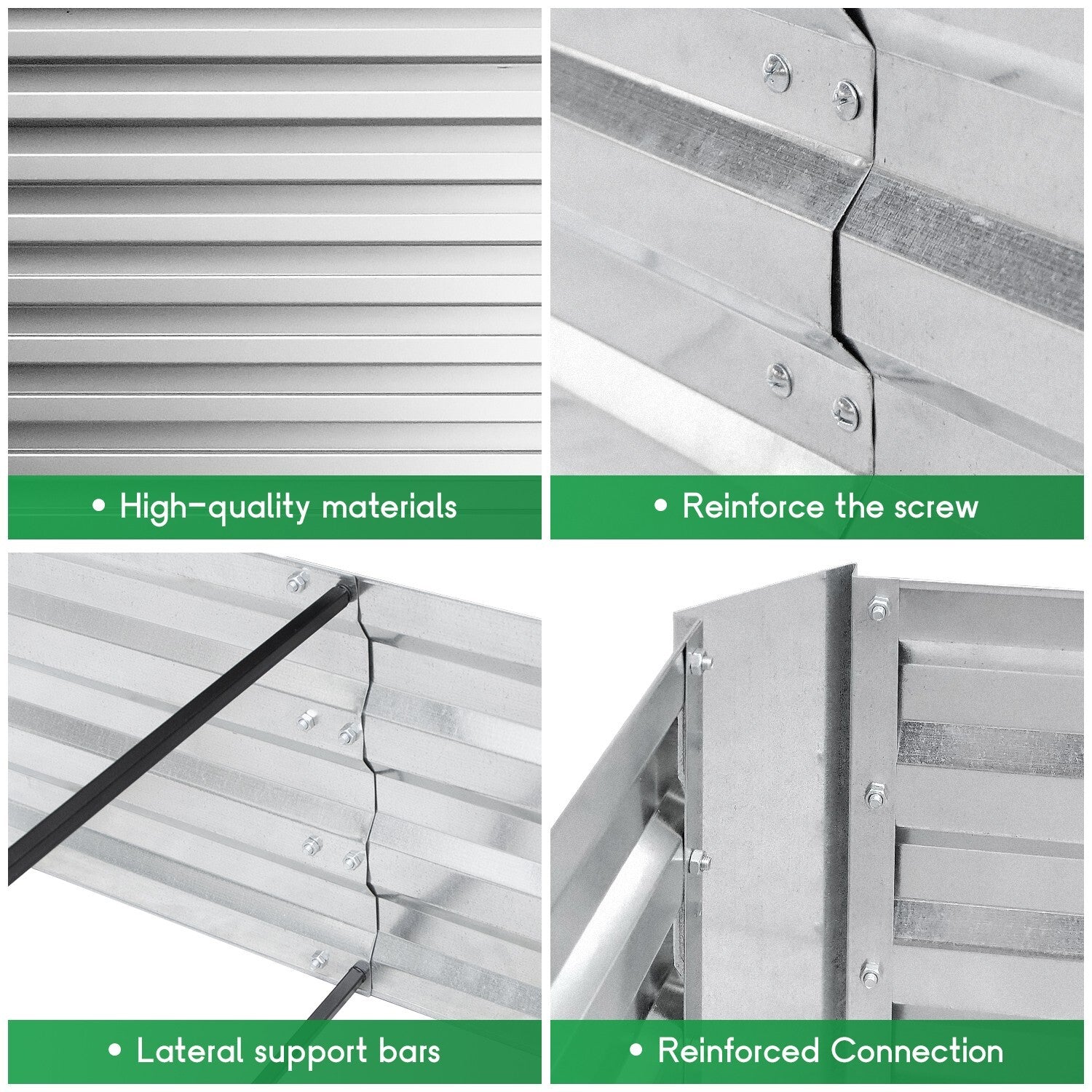 Galvanized Garden Bed, Elevated Raised Garden Bed 6x3x1ft for Outdoor Raised