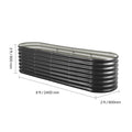 Uimoso Metal Raised Garden Bed Galvanized Planter Box 8x2x2 ft Dark Gray Outdoor