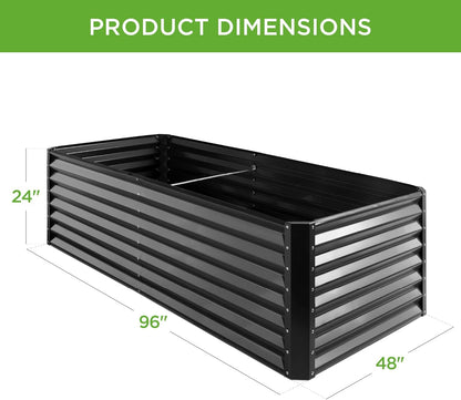 8x4x2ft Outdoor Metal Raised Garden Bed, Deep Root Planter Box for Vegetables, Flowers, Herbs, and Succulents w/ 478 Gallon Capacity - Gray