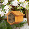 Mason Bee House Wax Coated Bee House, Bee Hotel for the Garden,Pollinator House Waterproof, Natural Handmade Wooden Mason Bee Hotel for Pollinating Bees Garden Supplies,Attracts Peaceful Bee