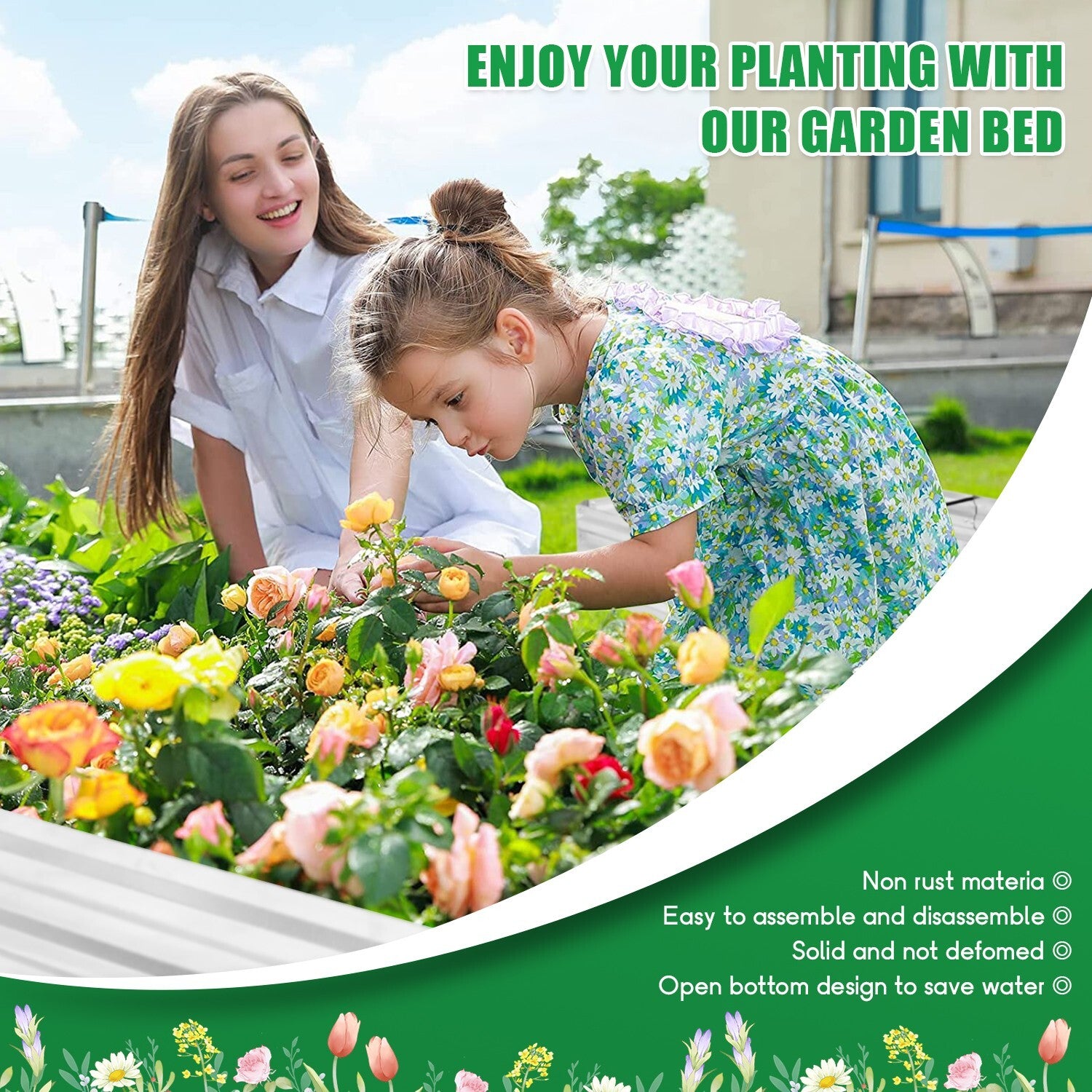 Galvanized Garden Bed, Elevated Raised Garden Bed 6x3x1ft for Outdoor Raised