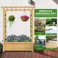 SLSY Raised Garden Bed with Trellis Wood Planter Box w/Hanging Roof Side Trellis