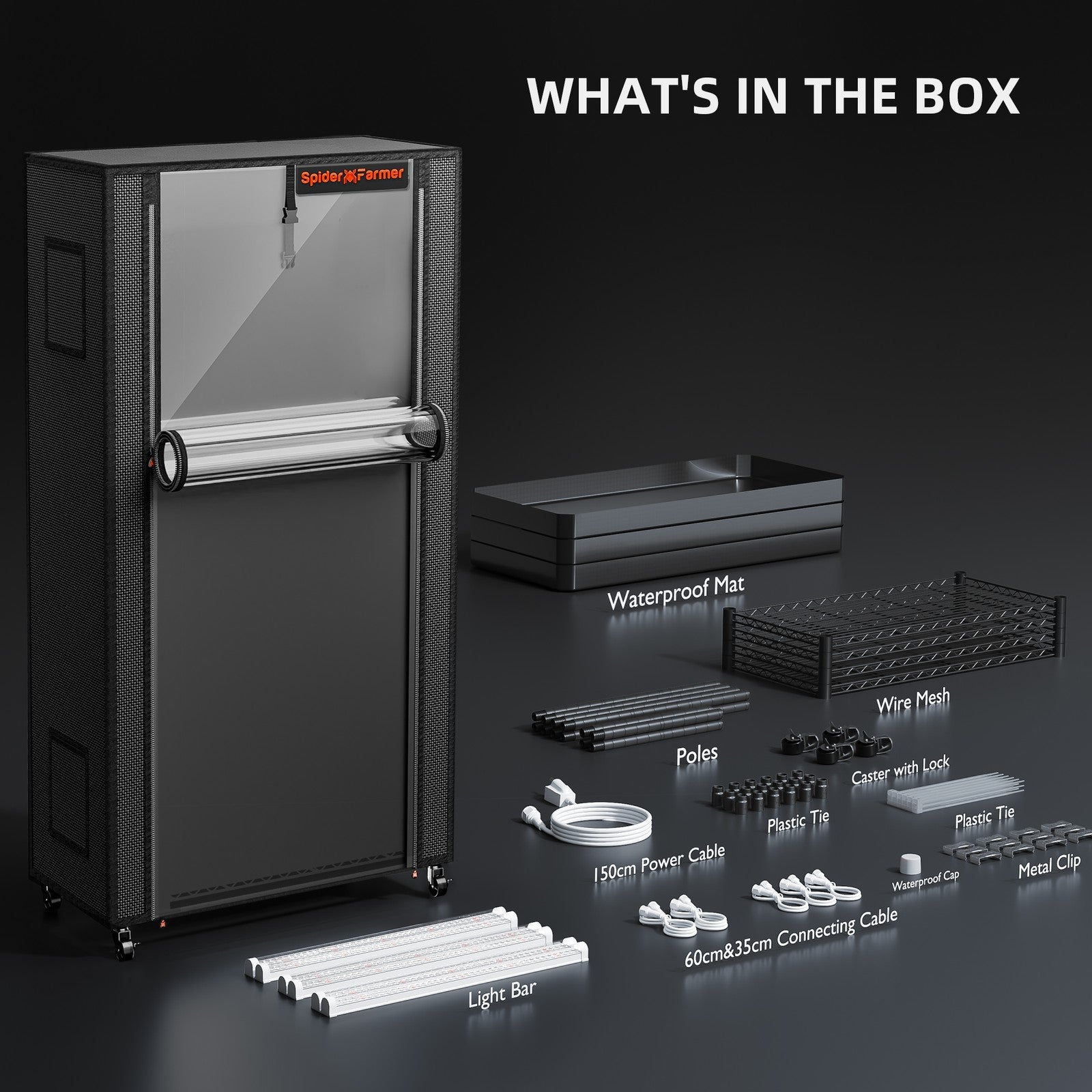 Spider Farmer 6PCS 18W LED Grow Light Bars + Plant Stand + 28x14x59in Grow Tent