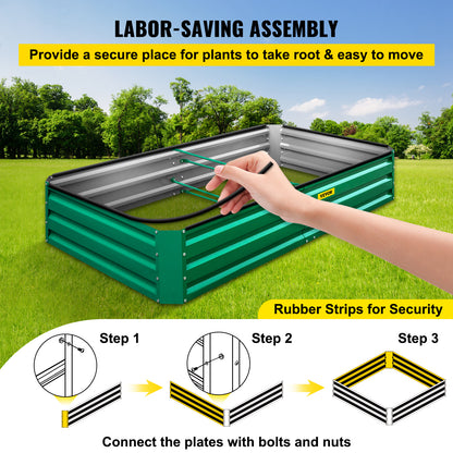 VEVOR Galvanized Raised Garden Bed Planter Box for Plant Flower Vegetable