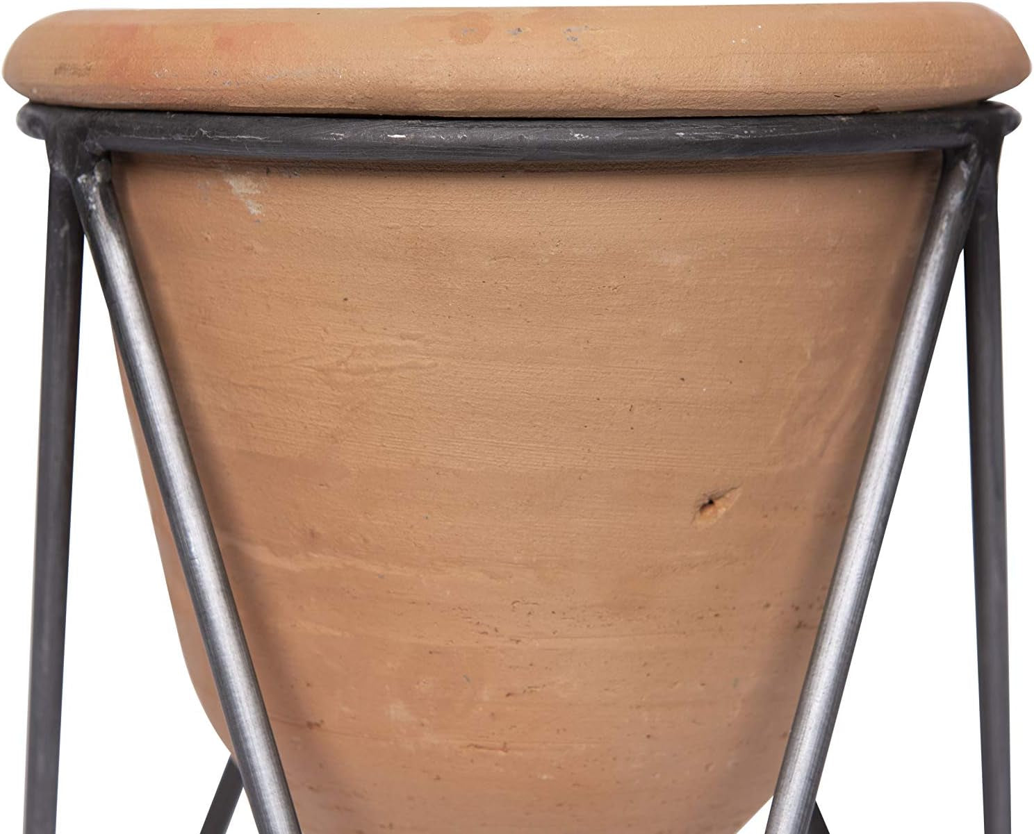 Terracotta Pot with Metal Stand