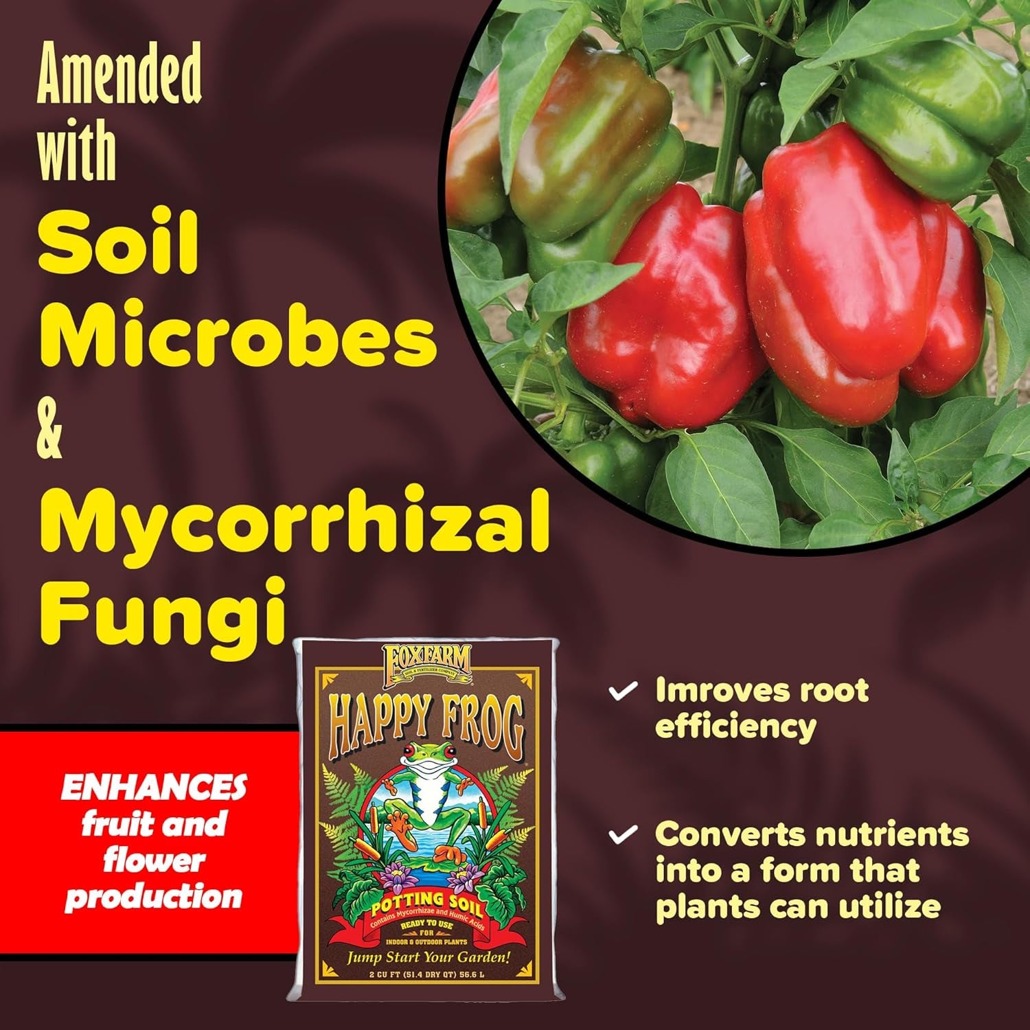 Happy Frog Potting Soil, 2cu ft - for Indoor/Outdoor Container Plants, Improves Root Efficiency, pH Adjusted for Optimal Nutrient Uptake - Contains Mycorrhizae and Humic Acids