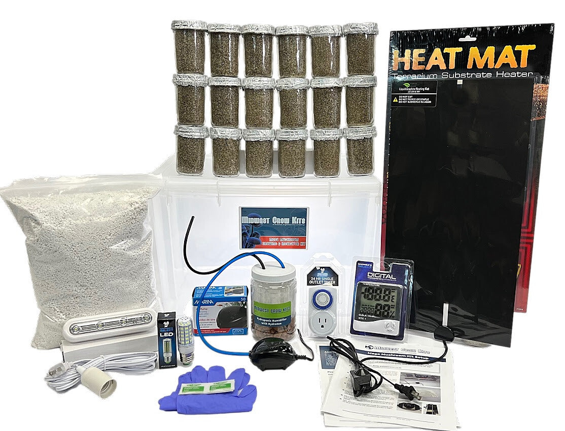 Mega Mushroom Growing & Incubator Kit  | Fully Automated  |  18 Sterilized Jars