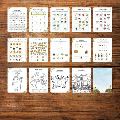 Gardening Activity Book Printable for Kids Garden Study Nature Unit Early Learning 115 Pages Science Literacy Math