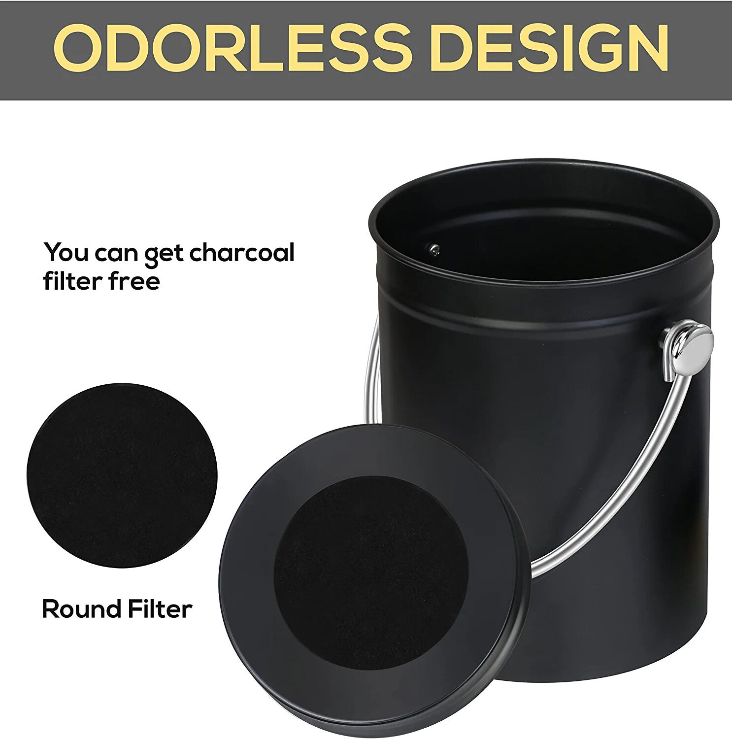 Compost Bin with Lid and 1.3 Gallon Compose Spare Charcoal Filter Utopia Kitchen