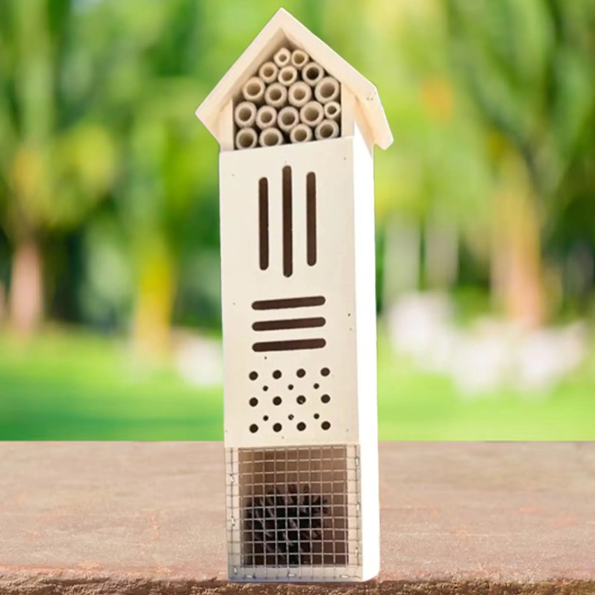Best-Seller Wooden Insect Hotel for Bees, Butterflies, & Ladybugs, Hangable or Stakable Garden Beehive Gift