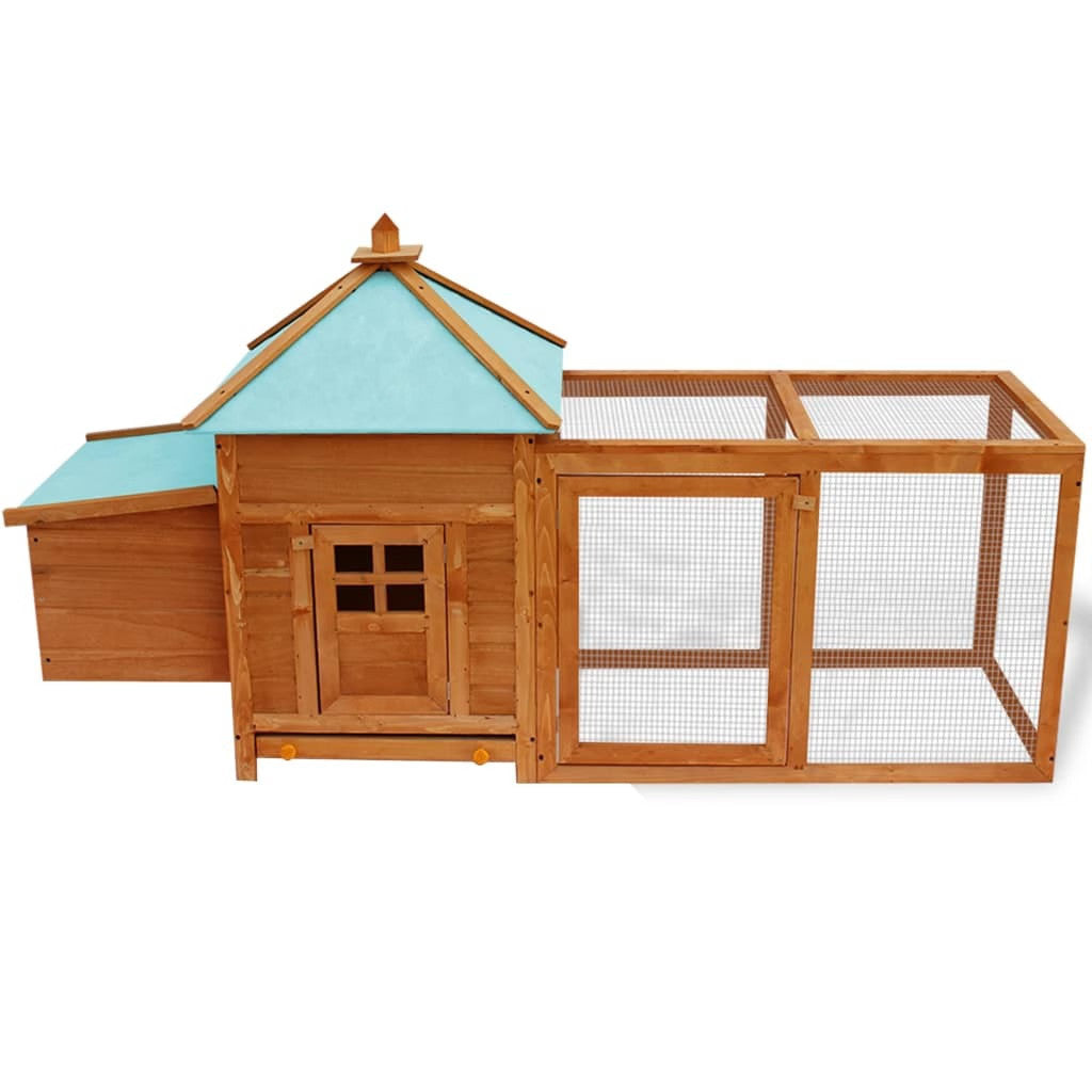 Chicken Coop Brown Solid firwood, plywood, galvanized steel Large
