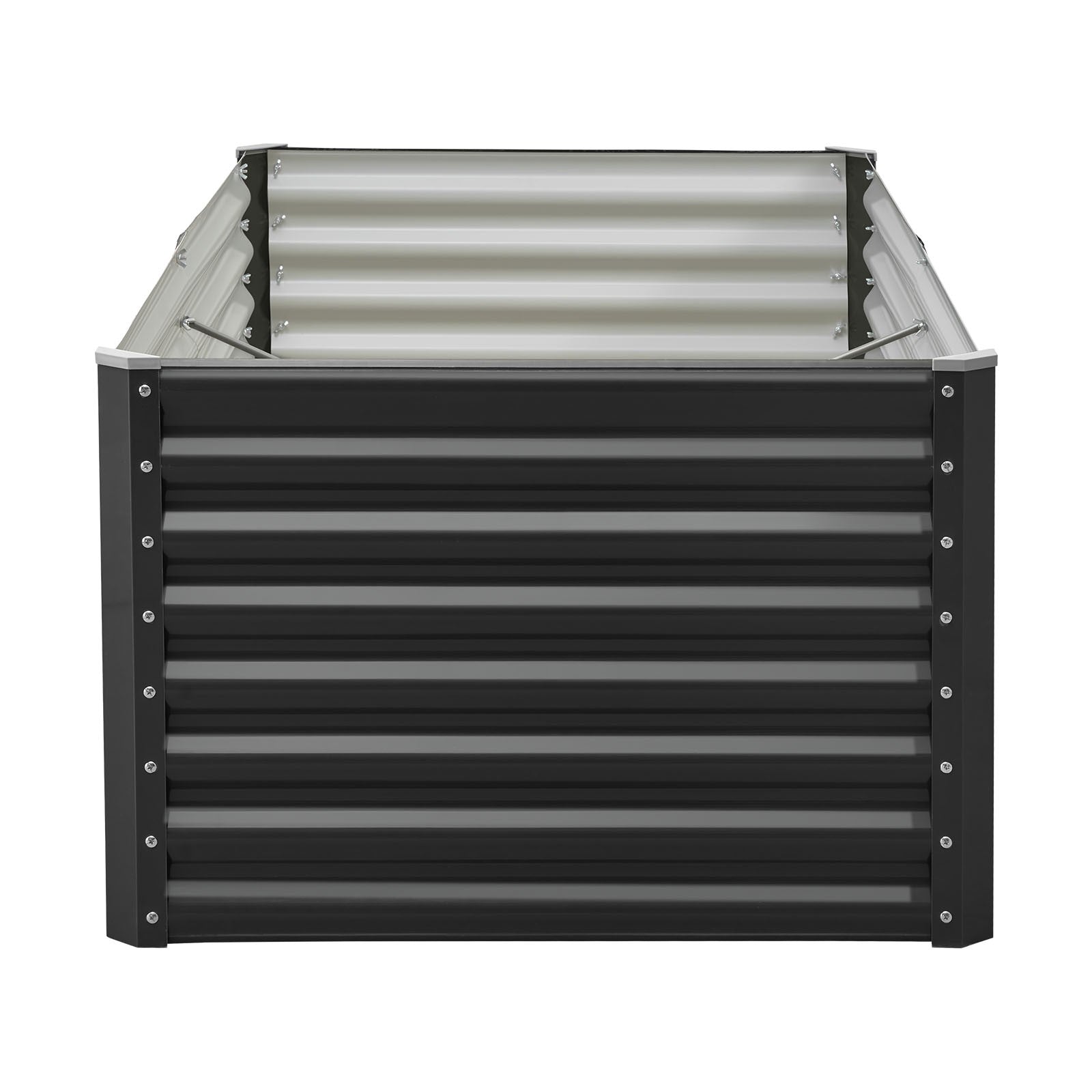 Uimoso Metal Raised Garden Bed Galvanized Planter Box 6x3x2 ft Gray for Outdoors